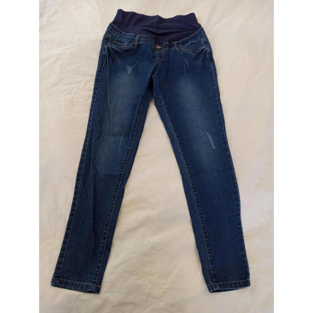 Hybrid and Company Women's Size Medium Blue Denim Maternity Jeans de3